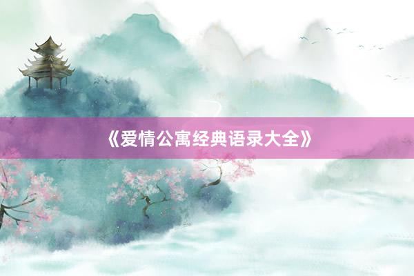《爱情公寓经典语录大全》